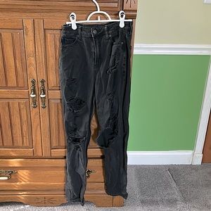 American Eagle Black Ripped Jeans Size 0